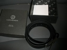 NEW Luchengyi Size 34 Black Men's Leather Belt in Box