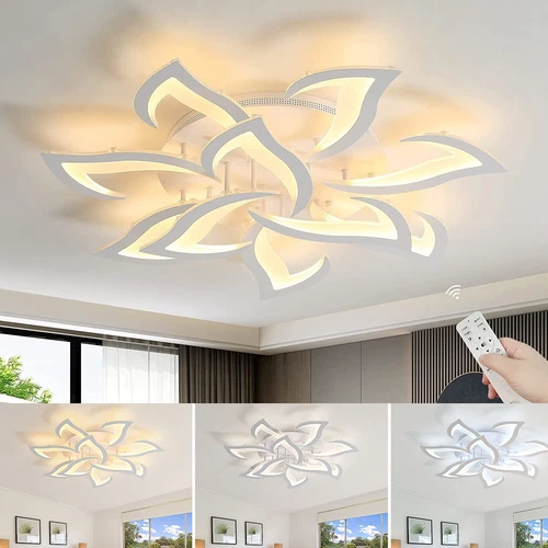 82cm Dimmbare LED Deckenleuchte Blume Moderne Deckenleuchte Mit Fernbedienung