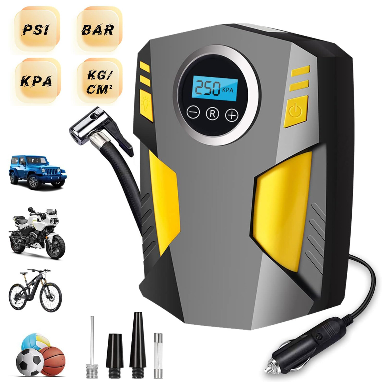 Car Air Tire Pump Inflator Portable Compressor Digital Electric Auto 150PSI 12V