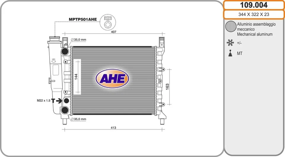811385 RADIATORE MOTORE.: FIAT UNO 45 1.0 32KW, 45 ie 1.0 33KW DAL’10.84AL’10.95 Foto 2 de 2