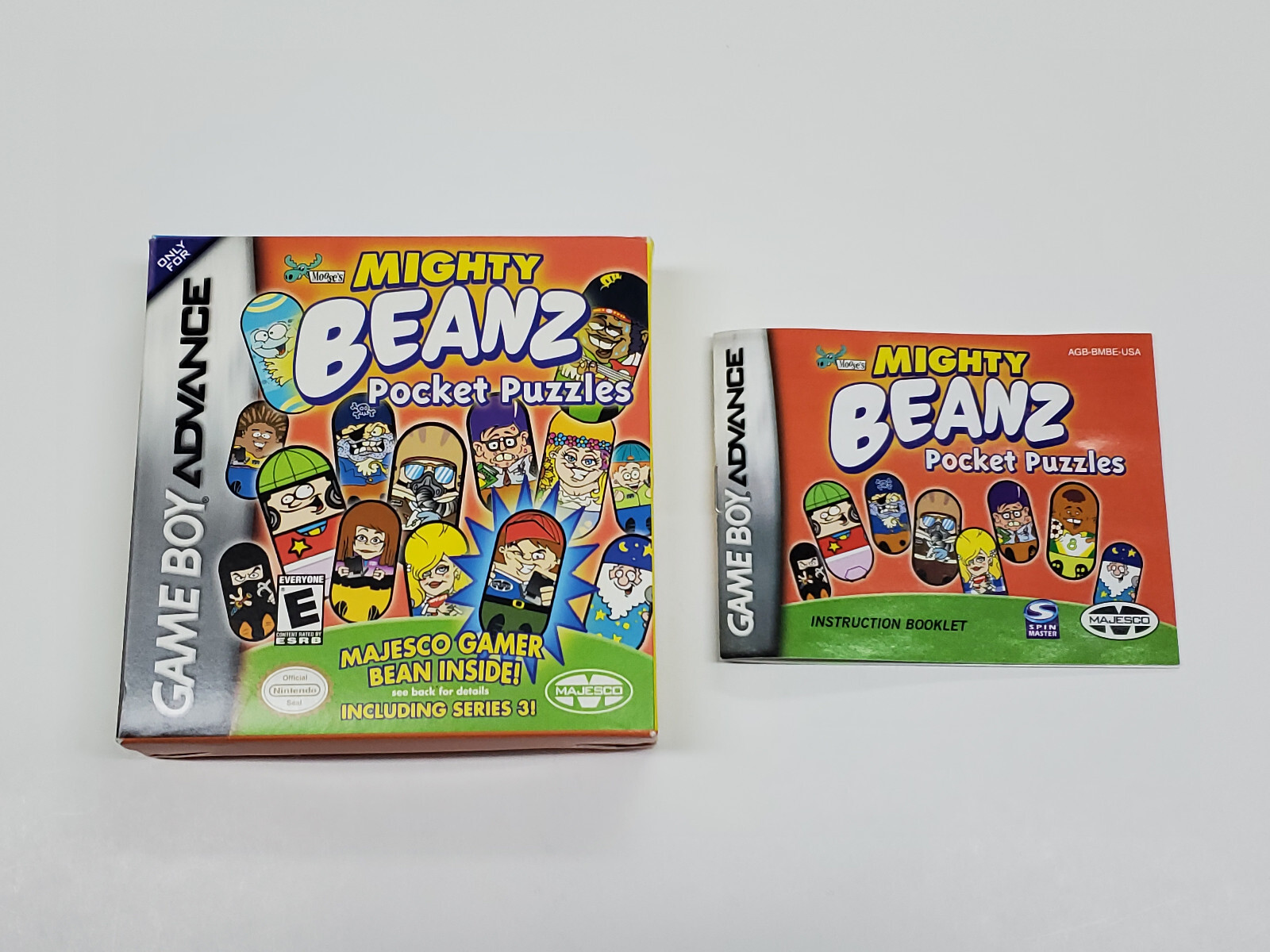 Mighty Beanz Pocket Puzzles Authentic Game Boy Advance Box & Manual *