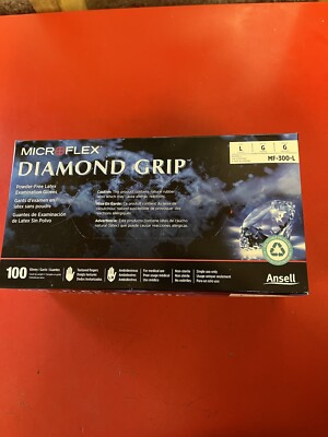 Microflex MF300L Diamond Grip Large Disposable Latex Gloves -100pk
