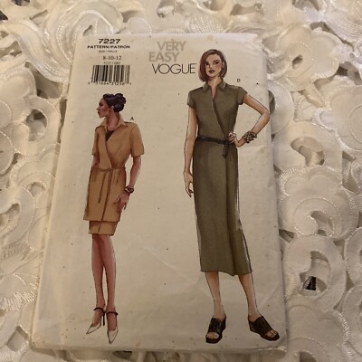 Vogue 7227. Very Easy Wrap Dress, Tunic, Skirt. Sz 8-12. Uncut, Factory Folds