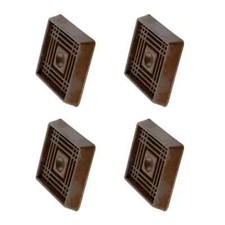 4-Pack 2'' Brown Square Smooth Rubber Floor Protector Furniture Cups Carpet Hard