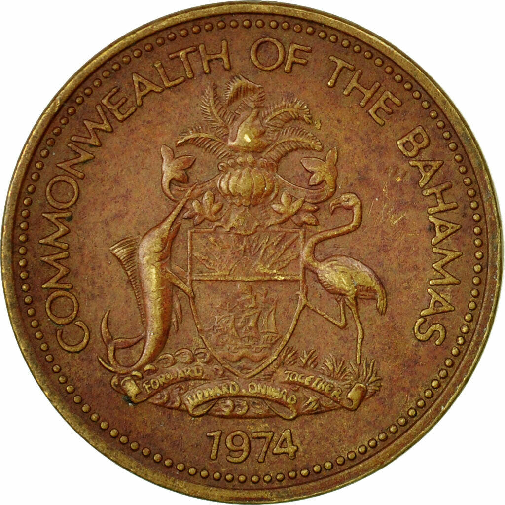 [#534460] Coin, Bahamy, Elżbieta II, Cent, 1974, Franklin Mint, USA, SS, M