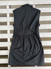 New Gap Black Utility Key Cut Back Button-Up Dress L Petite Cotton