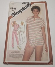 Simplicity's 1980 Loose Outfit 9890 Size 6-8-10 