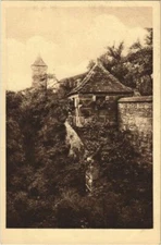 Old postcard postcard Rothenburg - city wall part at the Rodertor GERMANY (1075277)