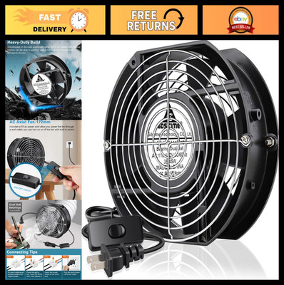 175mm Muffin Fan 110V/120V AC, Dual Ball Bearings, High Airflow Cooling