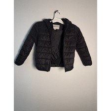 Soho Boys Club Black Puffer Jacket Hooded Full Zip Quilted Coat Boys Size 6