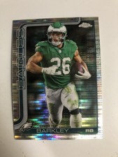 2025 Topps Chrome Football, Saquon Barkley, Silver Pulsar Parallel, No. 248