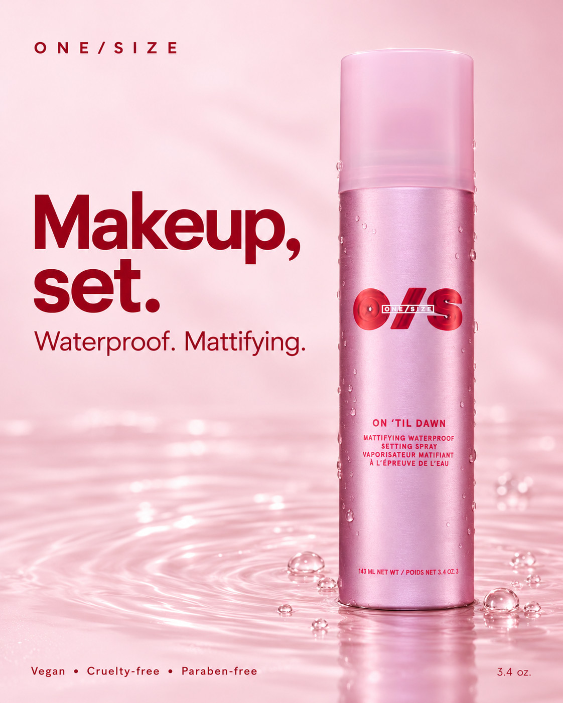 ONE/SIZE On 'Til Dawn Mattifying Waterproof Setting Spray 3.4 oz/ 143ml New