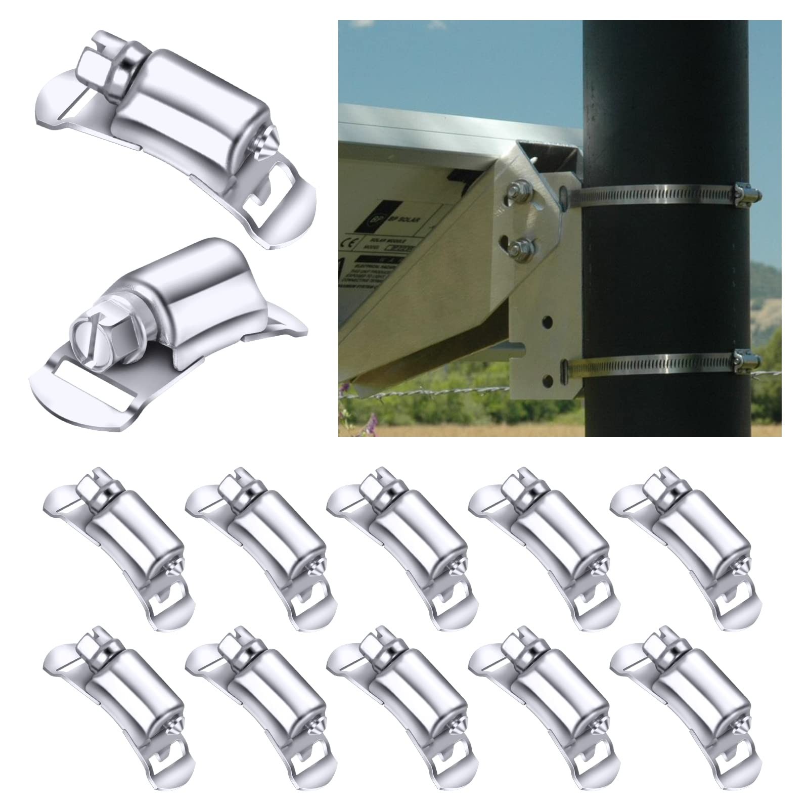 10 Pack Stainless Steel DIY Hose Clamp Fasteners Silver