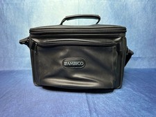 AMBICO Black Leather Shoulder Carry Case Camera Video Adjustable Pro Bag VTG
