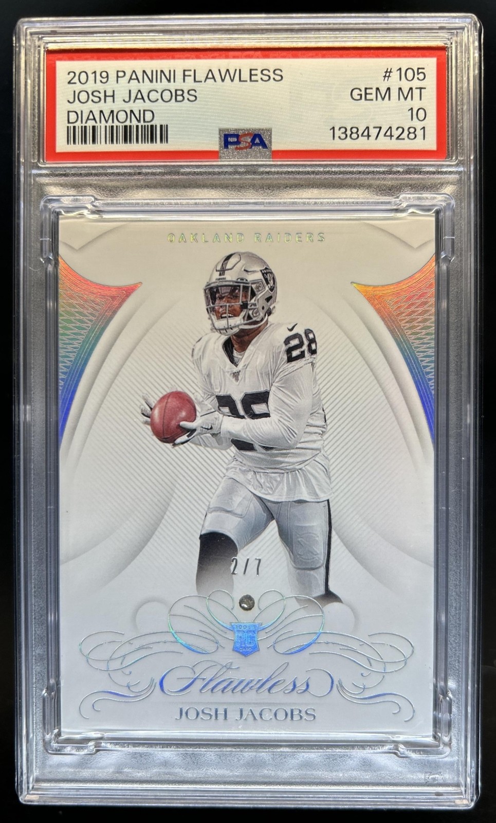 Josh Jacobs Panini Flawless #105 Diamond