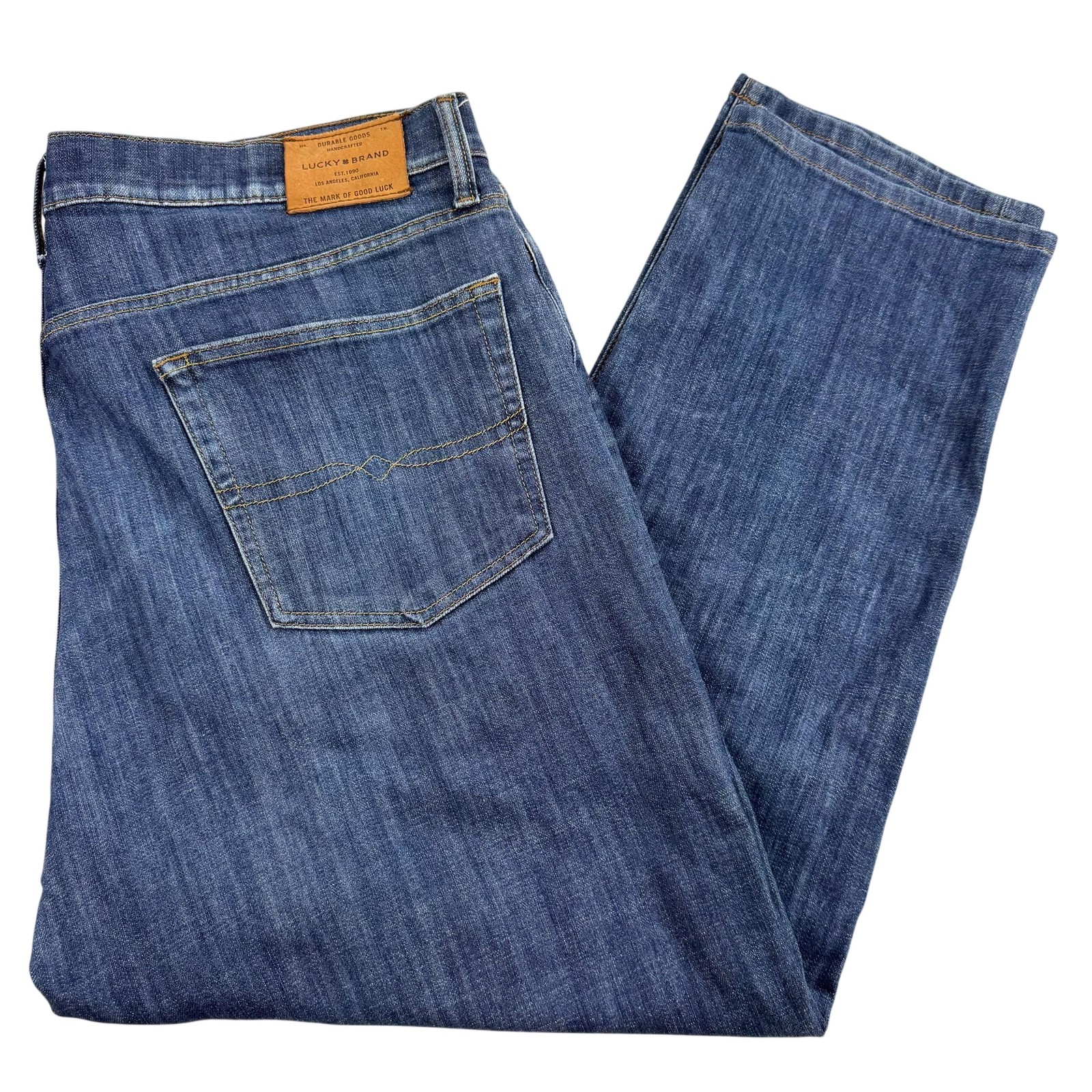 Mens 40x30 Blue Medium Wash Stretch Denim Casual