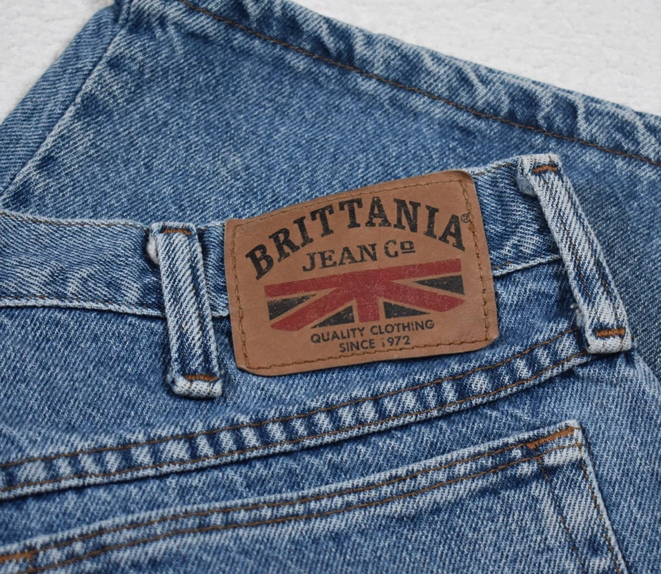 Pantalones cortos vaqueros Brittania vintage para hombre talla 34 excelente estado Foto 3 de 4