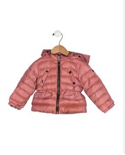 Burberry Girls 7Y Diamond Quilted Hooded Jacket in Peachy Pink