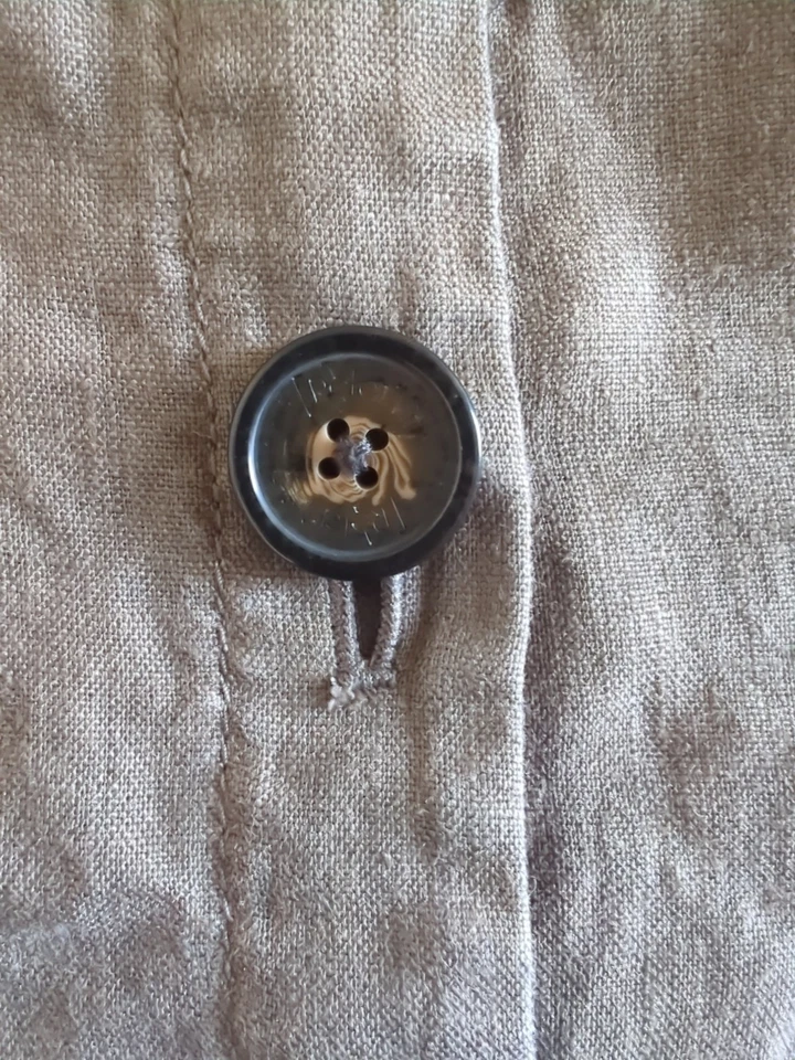 Relativity 100% 亚麻女式 L 码夹克无领卡其色带时尚细节 — 第 4/4 张图片