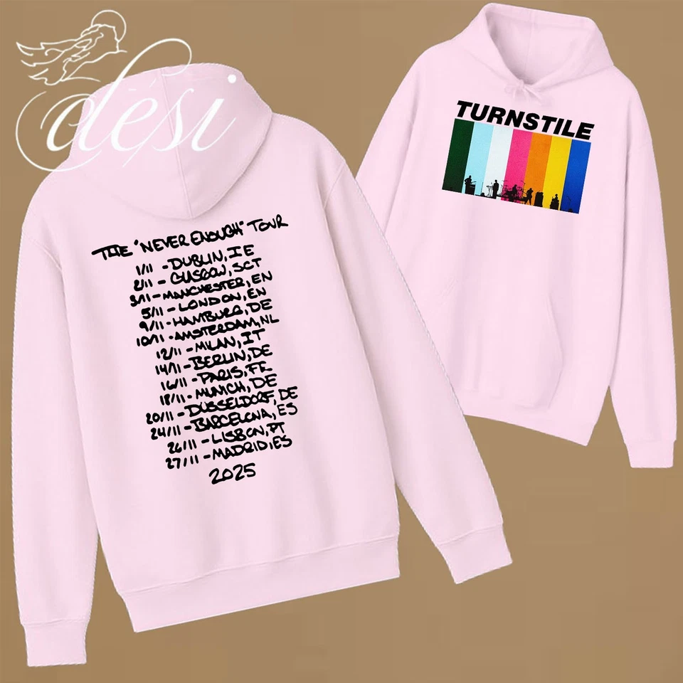 Turnstile Europe And UK The Never Enough Tour 2025 Hot Hoodie Foto 2 de 4