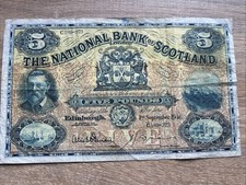 NATIONAL BANK OF SCOTLAND: RARE 1948 £5 NOTE IN DECENT CONDITION