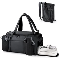 3-in-1 Gym Bag 36L Water-Resistant Travel Duffel Backpack Shoe Compartment