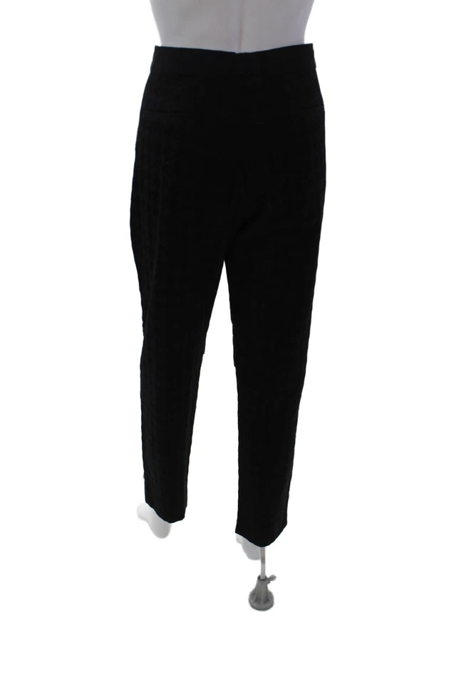 Pantalones de pata de gallo con ribete de cremallera para mujer Stella McCartney negros de algodón talla IT 48 Foto 3 de 4