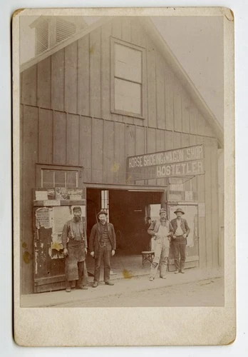 Hostetler Horse Shoeing & Wagon Shop, Coca Cola Ad Original 1890s Cabinet Card
