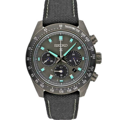 [ Sehr gut] SEIKO PROSPEX SPEEDTIMER SBDL Series Schwarz Solar Chronograph He...