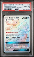 Pokemon Blastoise GX 218 NEW CERT Sun Moon Unbroken Bonds Secret Rainbow PSA 10 on eBay