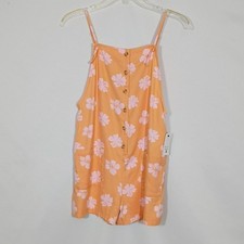 NWT Billabong Peach And Pink Floral Romper Wave Watch Jr Girls Size Large