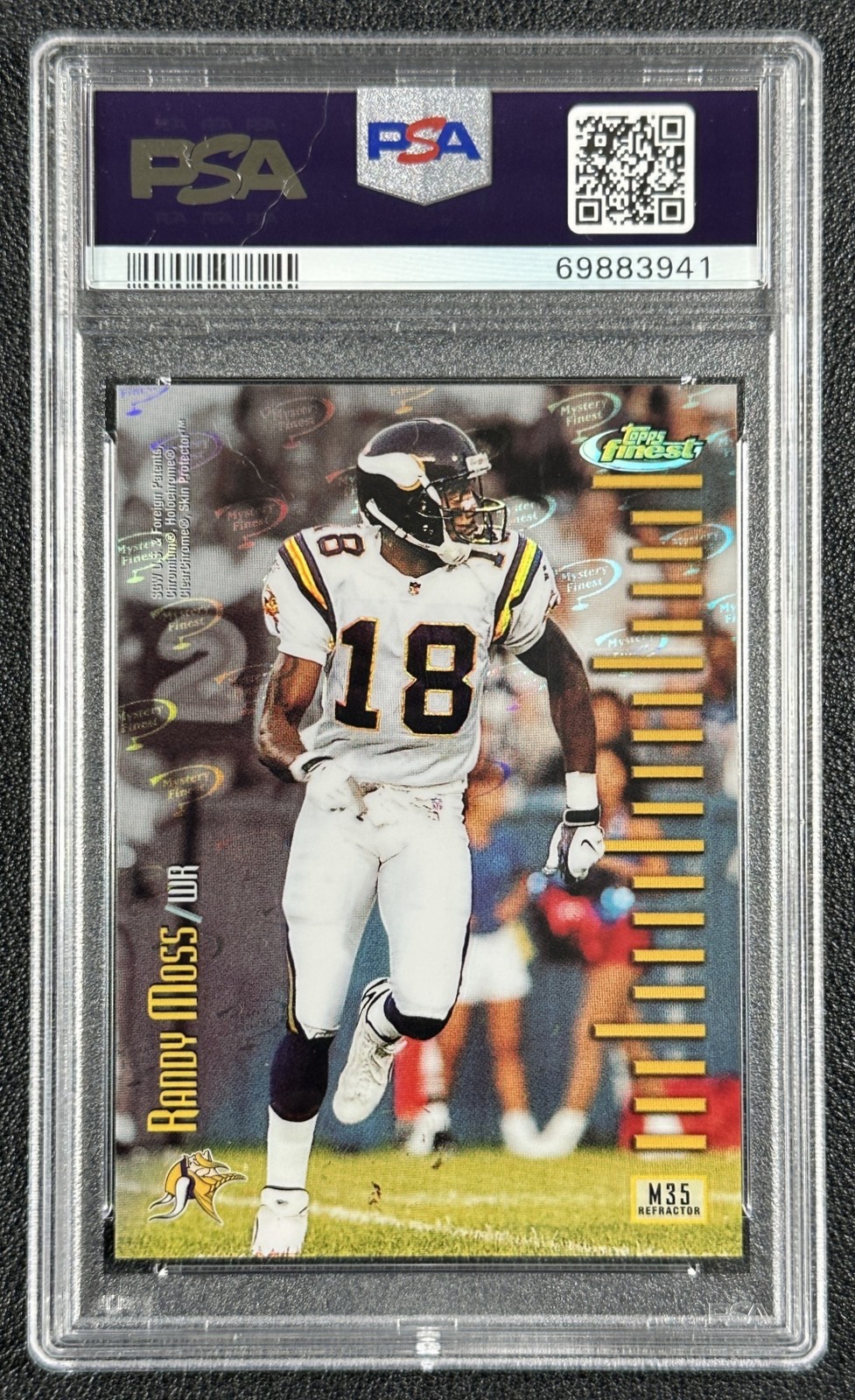 RANDY MOSS PSA 10 1998 TOPPS FINEST #M35 ROOKIE MYSTERY 2 REFRACTOR VIKINGS 3941 view 2