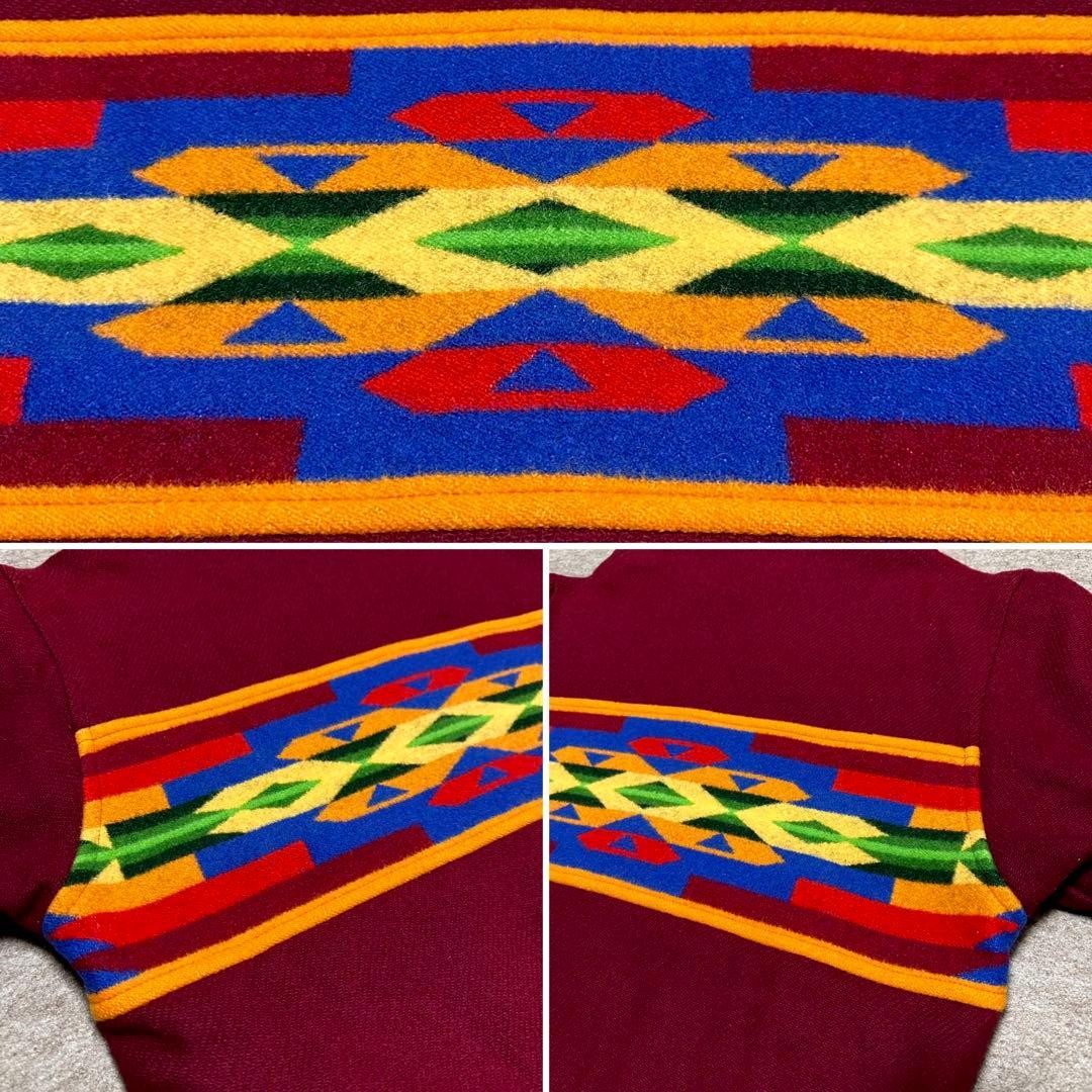 Pendleton Wool Jacket Burgundy Native 70s High-Gr… - image 6