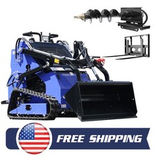 Mini Skid Steer Loader 22HP Twin cylinder Loader with 2 Attachments Upgraded EPA