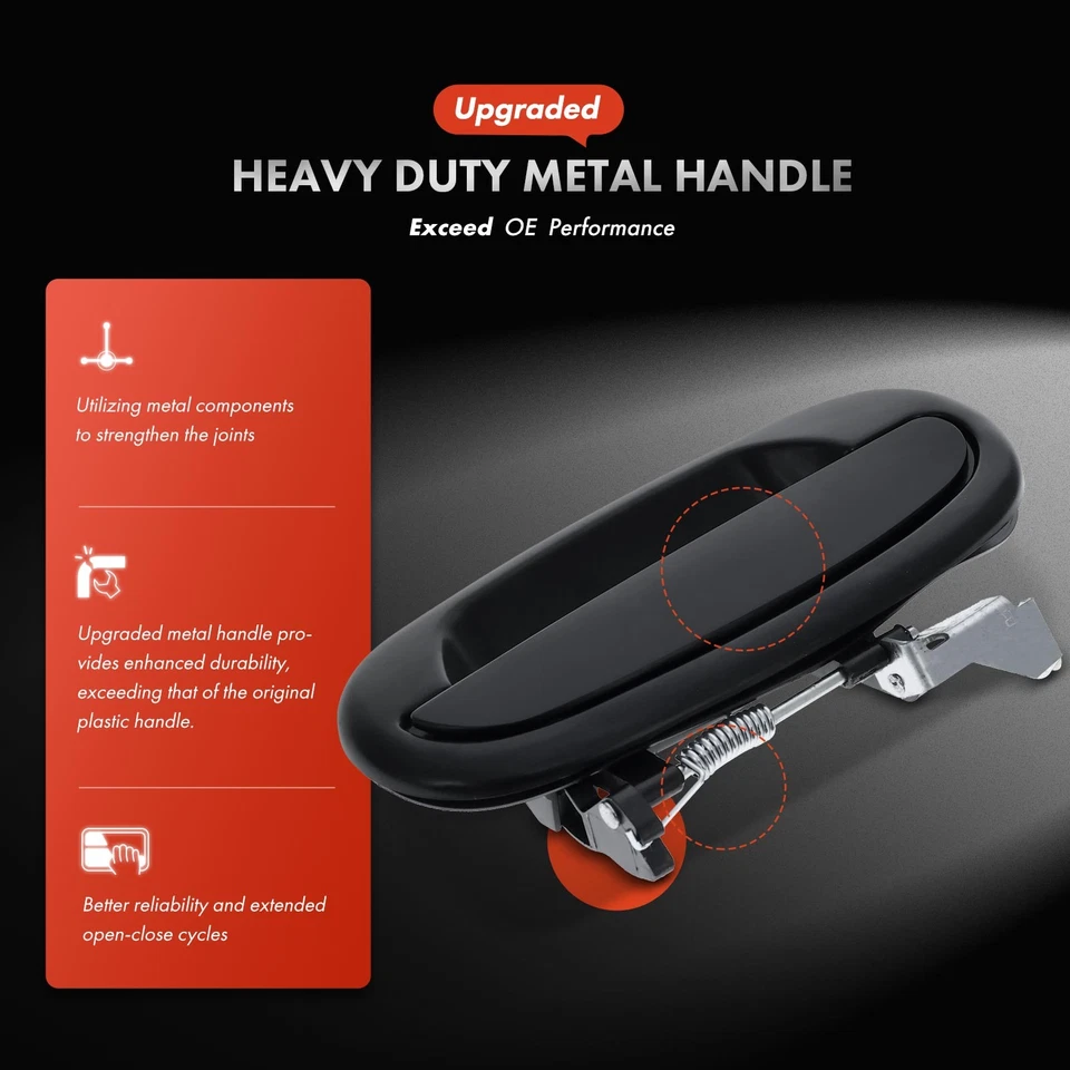 Manija de puerta exterior metálica trasera derecha mejorada para Ford F-150 Expedition 1997-2002 Foto 3 de 4