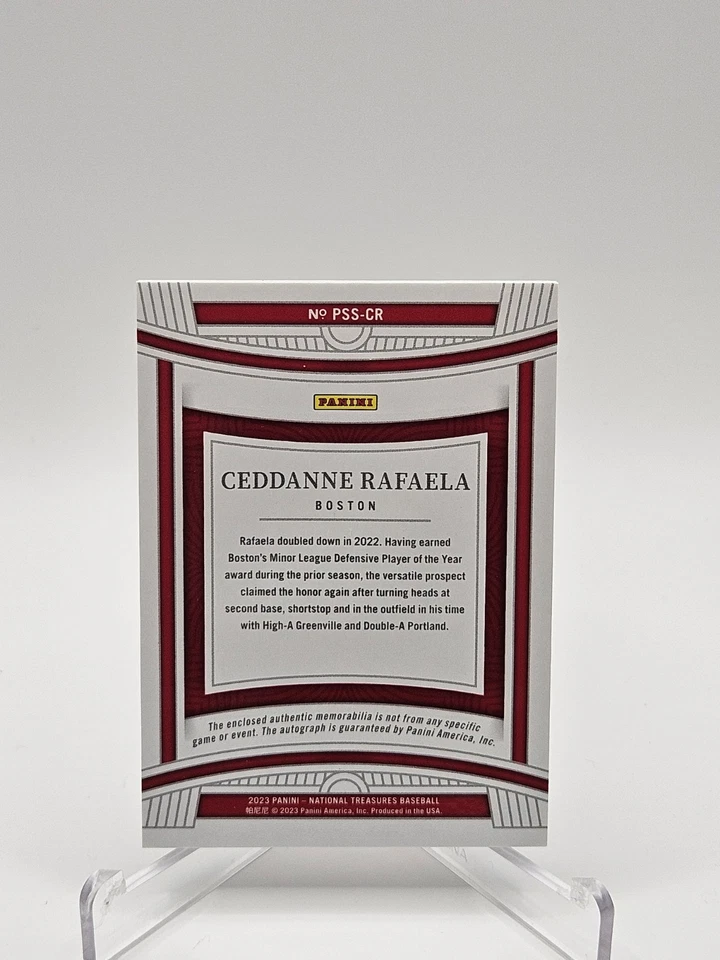 2023 National Treasures Silhouette Patch AUTO Ceddanne Rafaela #PSS-CR 1/49 (RC) - Image 2 of 2