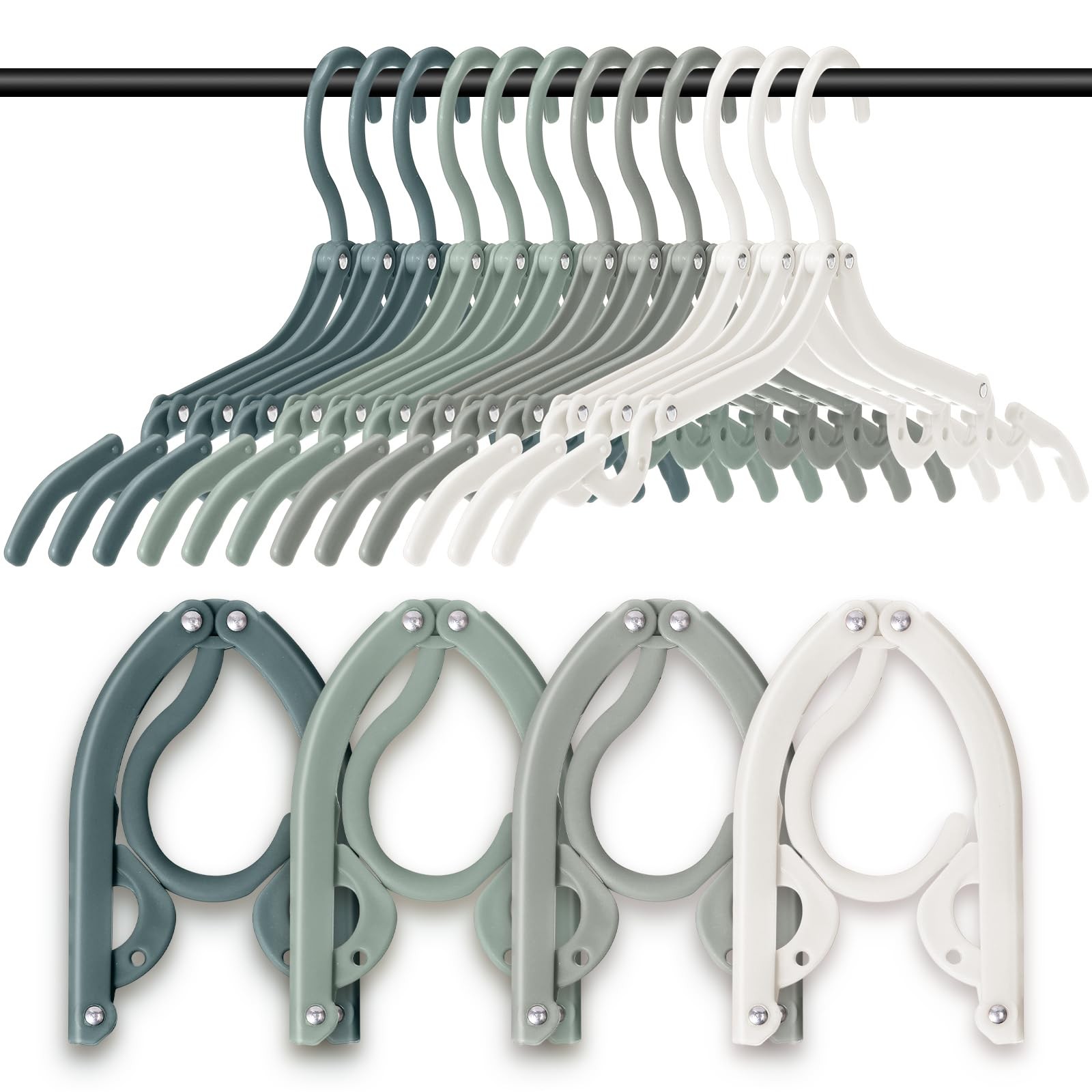 12 Pcs Travel Hangers Cruise Ship Essentials Foldable Portable Plastic Vacati...
