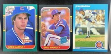 1987 Donruss Fleer Topps Greg Maddux Rookie 3 Card Lot Topps,Donruss,The Rookies