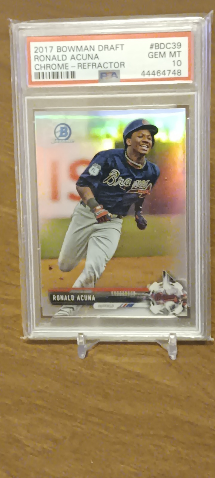 2017 BOWMAN DRAFT RONALD ACUNA CHROME REFRACTOR ROOKIE PSA 10 GEM MINT 💎 🔥🔥🔥