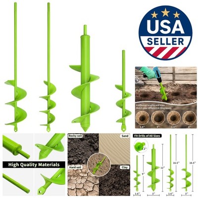 Versatile 4-Pack Spiral Drill Bits for Efficient Planting & Post Hole Digging