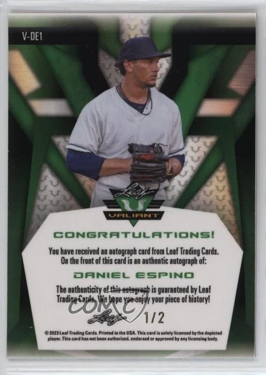 2023 Leaf Eclectic Valiant Oil Spill Prismatic /2 Daniel Espino #V-DE1 Auto - Image 2 of 2