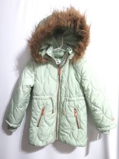 Tahari Girl Parka Jacket Hooded Mint Green 3T Full Zipper Closure New With Tags
