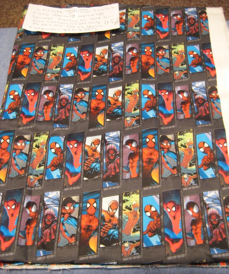 SPRING CREATIVE COTTON FABRIC MARVEL CP71190 SPIDERMAN SWATCH CLOTH, 1 1/2 YD - Image 2 of 3