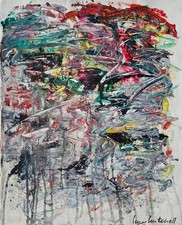 Dipinto olio su tela espressionista astratto firmato Joan Mitchell - arte moderna