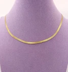 9ct Yellow Gold Flat Snake Chain Necklace 37cm Broken/Damaged 5.14g - S311*
