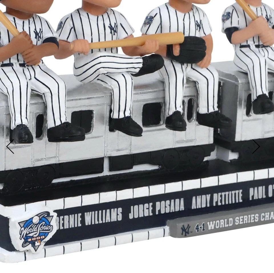NY Yankees 2000 Serie Mundial Campeones Metro Coche Bobblehead Jeter Rivera + LE Foto 4 de 4