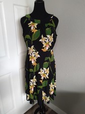 Tommy Hilfiger Size 14 Sleeveless Black Floral Dress