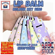 Daisy Design Lip Balm Holder Keyring Neoprene Gift Set with Lip Balm