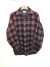 Vintage Pendleton S M Dark Blue Red Plaid Wool Shirt USA Made Machine Washable