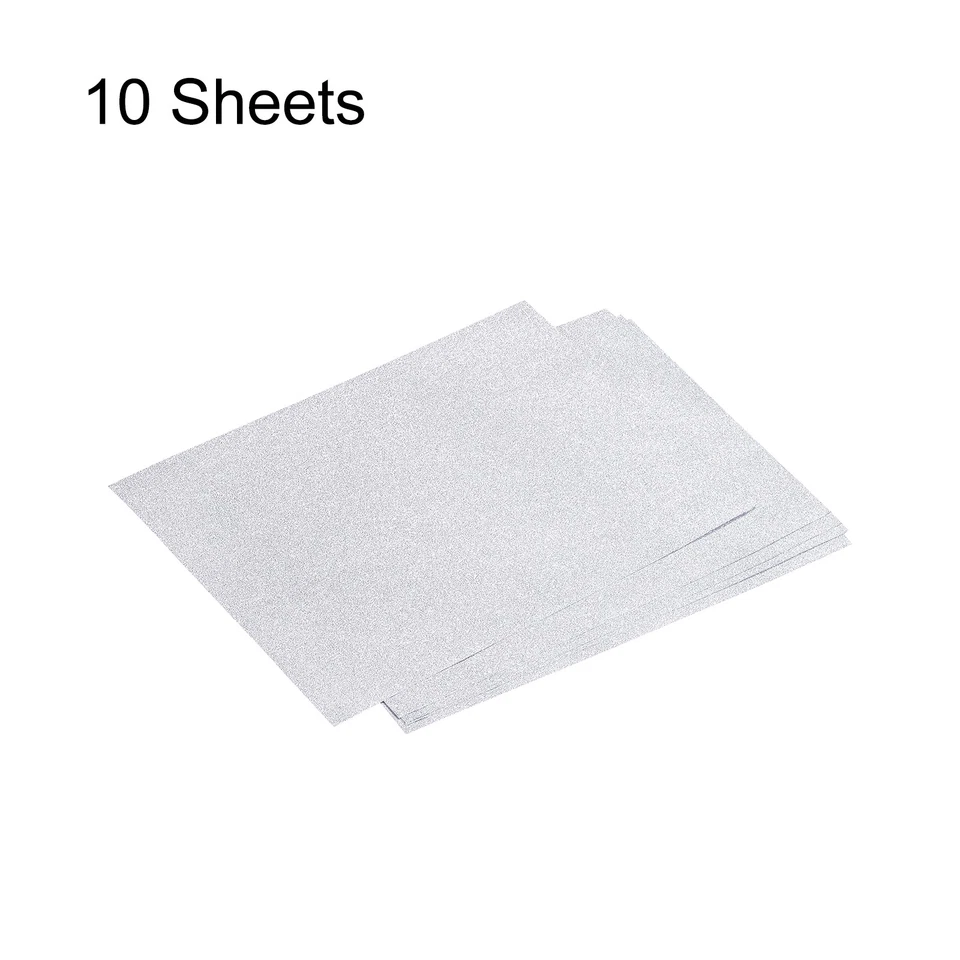 Glitter Cartoncini Carta 7.8"x11.8",10 Fogli Brillanti Carta,Argento Tono,80 Gsm - Immagine 3 di 4